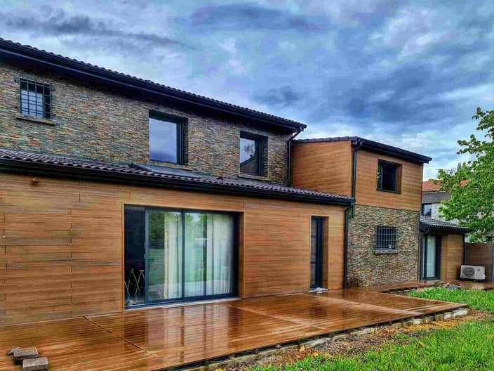 Terrasse bois composite teinte teck