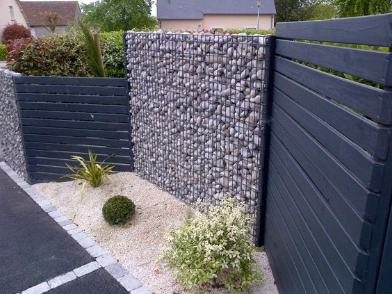 clôture aluminium et murs gabion