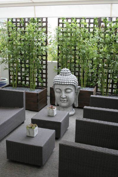 terrasse zen avec boudha