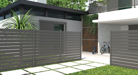 Clôture ajourée en aluminium Neowood