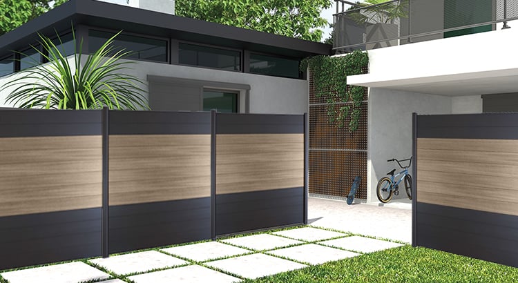 délimiter espace terrasse grâce à clôture composite et aluminium