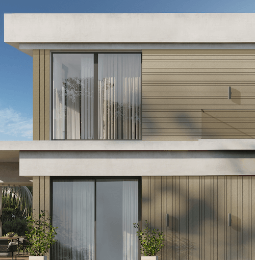 Bardage Zenith en bois composite teinte Sable de chez neowood