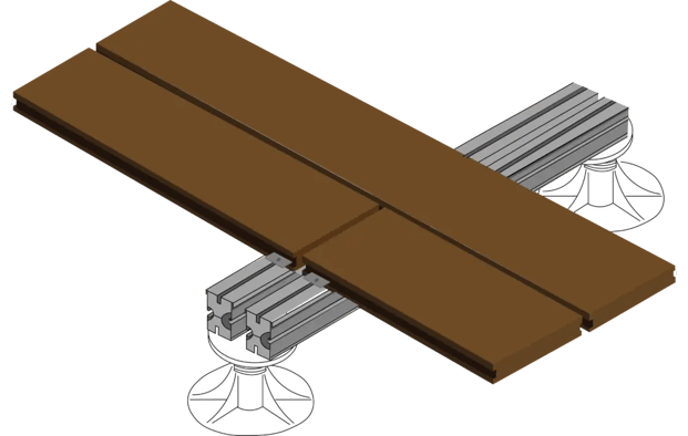 double lambourdage sur structure aluminium Trocosto