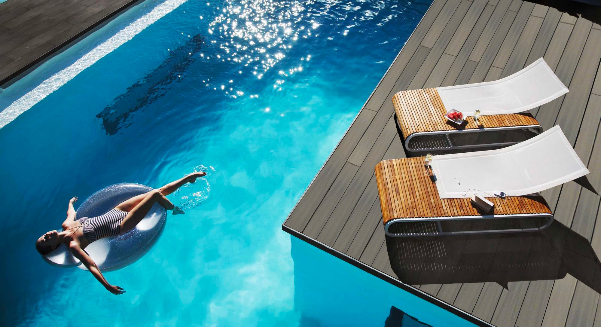 terrasse composite plage de piscine